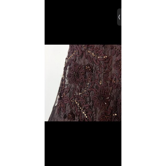 Sue Wong Nocturne Formal Dress Brown Lace Beaded Halter Maxi Size 8 - Picture 4 of 16